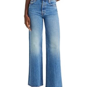 MOTHER The Tomcat High Rise Wide Leg Roller Jeans